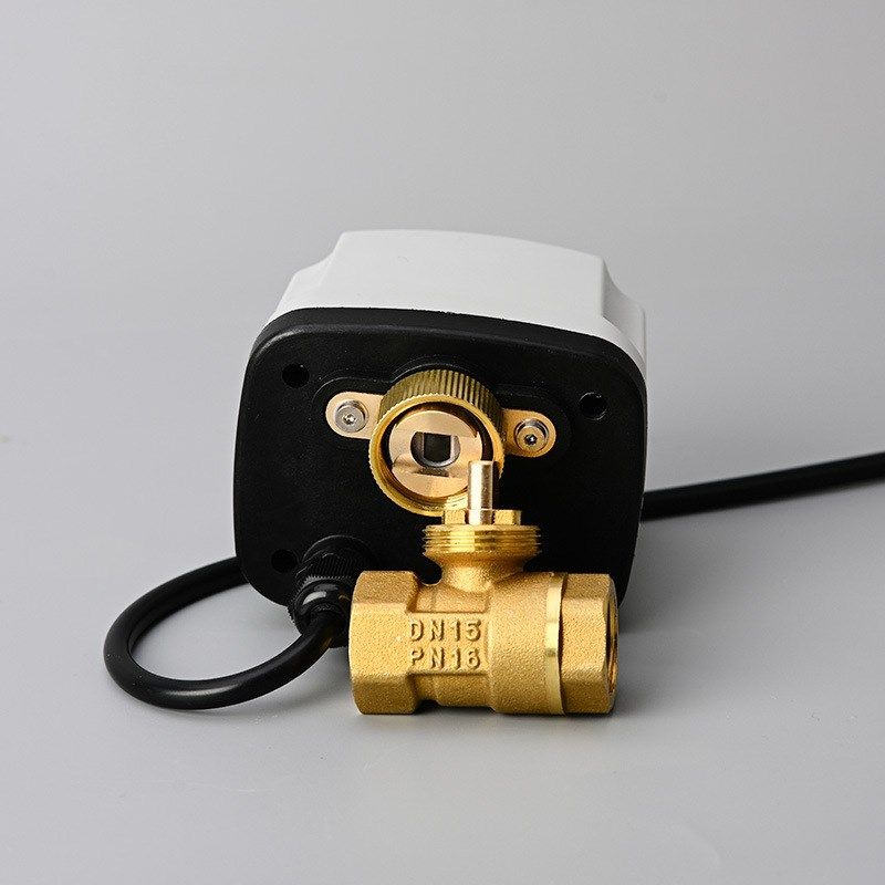 户外电动球阀二通两线AC220VB常开常闭铜球阀开关型防淋雨电动阀