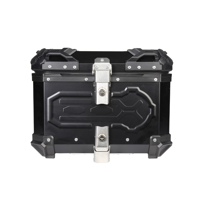 45L阳极款摩托车快拆q铝合金黑色压纹尾箱踏板车行李箱电动车尾箱