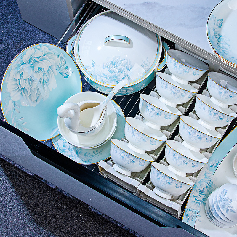 诗居骨瓷家用牡丹花轻奢高级感