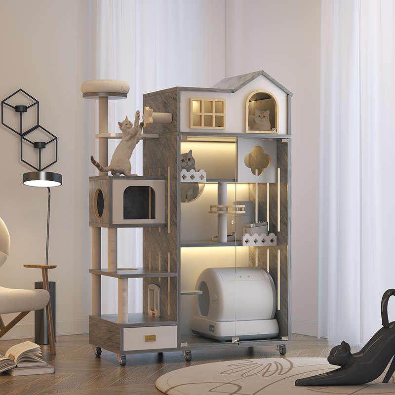 猫窝猫别墅家用室内猫屋可放自动猫砂盆猫柜猫爬架猫厕一体猫笼子,宠物/宠物食品及用品,猫笼子/猫别墅,淘宝优惠券,粉丝福利购,淘宝优惠卷