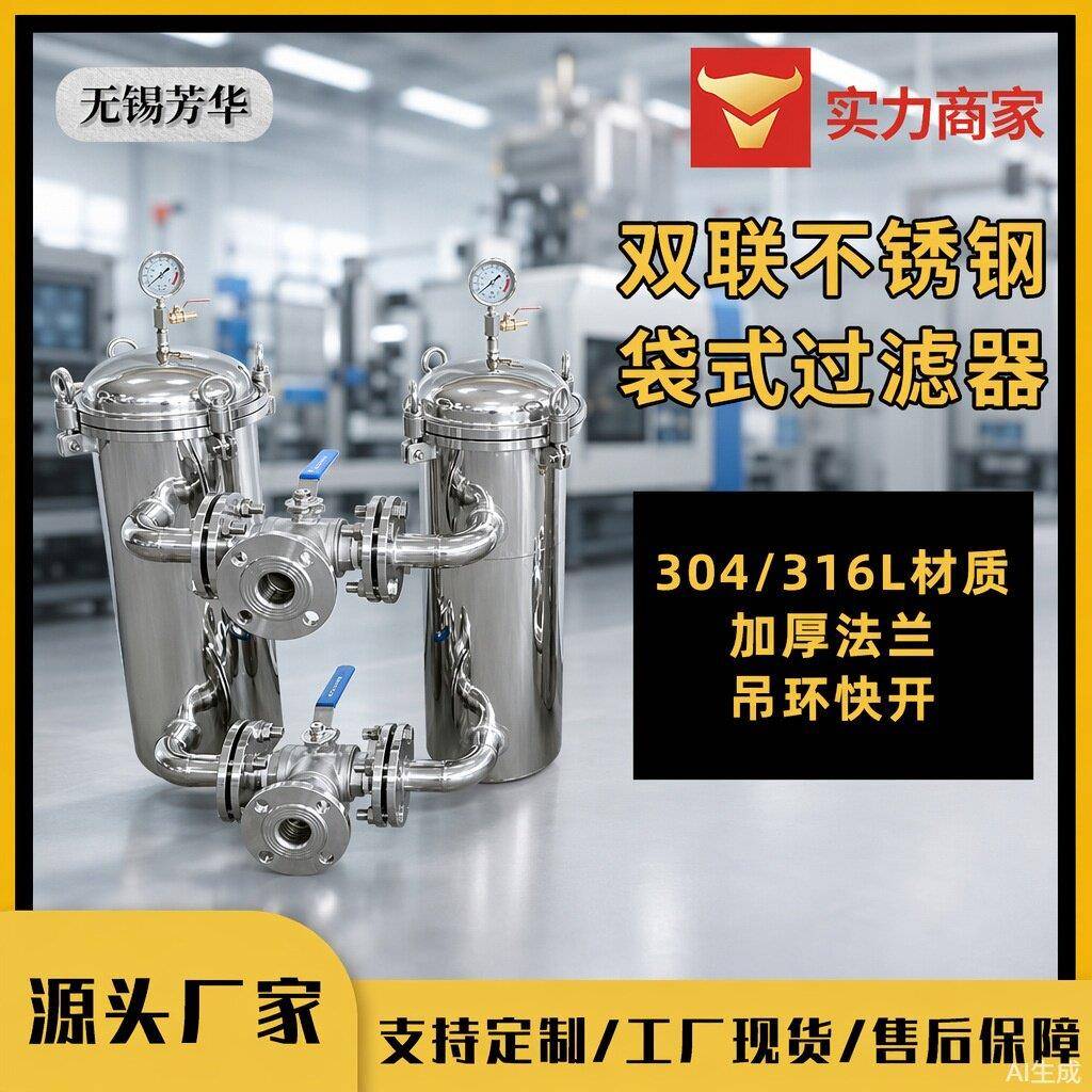 挂壁式过滤器不锈钢袋式过滤器注塑机配套过滤器双联过滤器