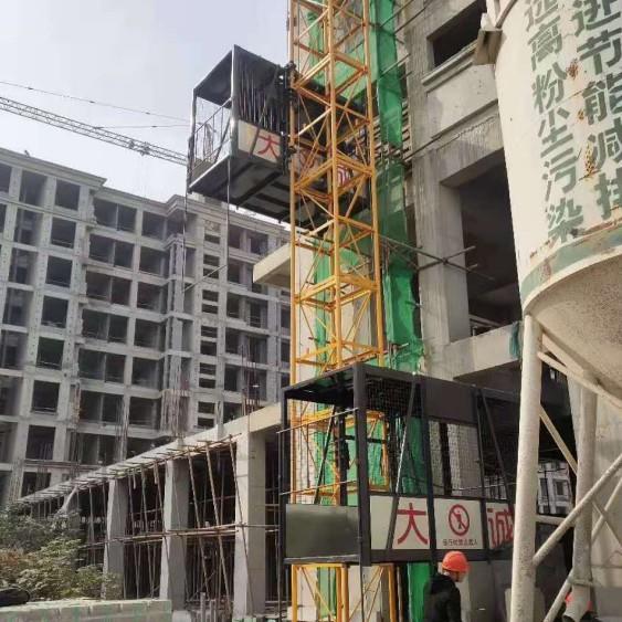 源头直供物料提升机建筑工地ss120单柱双笼钢丝绳卷扬机升降货梯