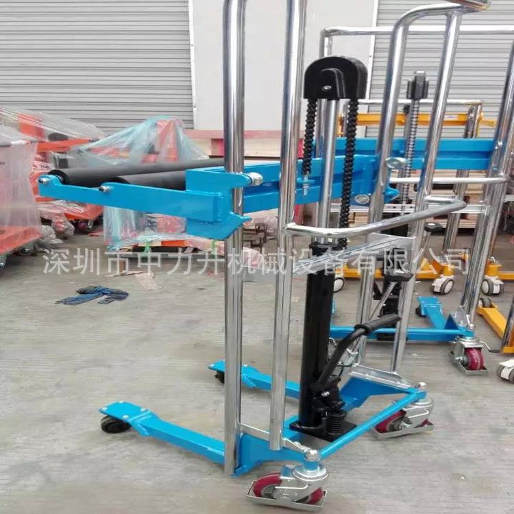 带胶辊迷你型堆高车400kg轻型手推升高车小型电动叉车