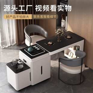 实木家用茶桌旋转伸缩移动茶车小户型阳台茶桌椅组合现代简约茶台