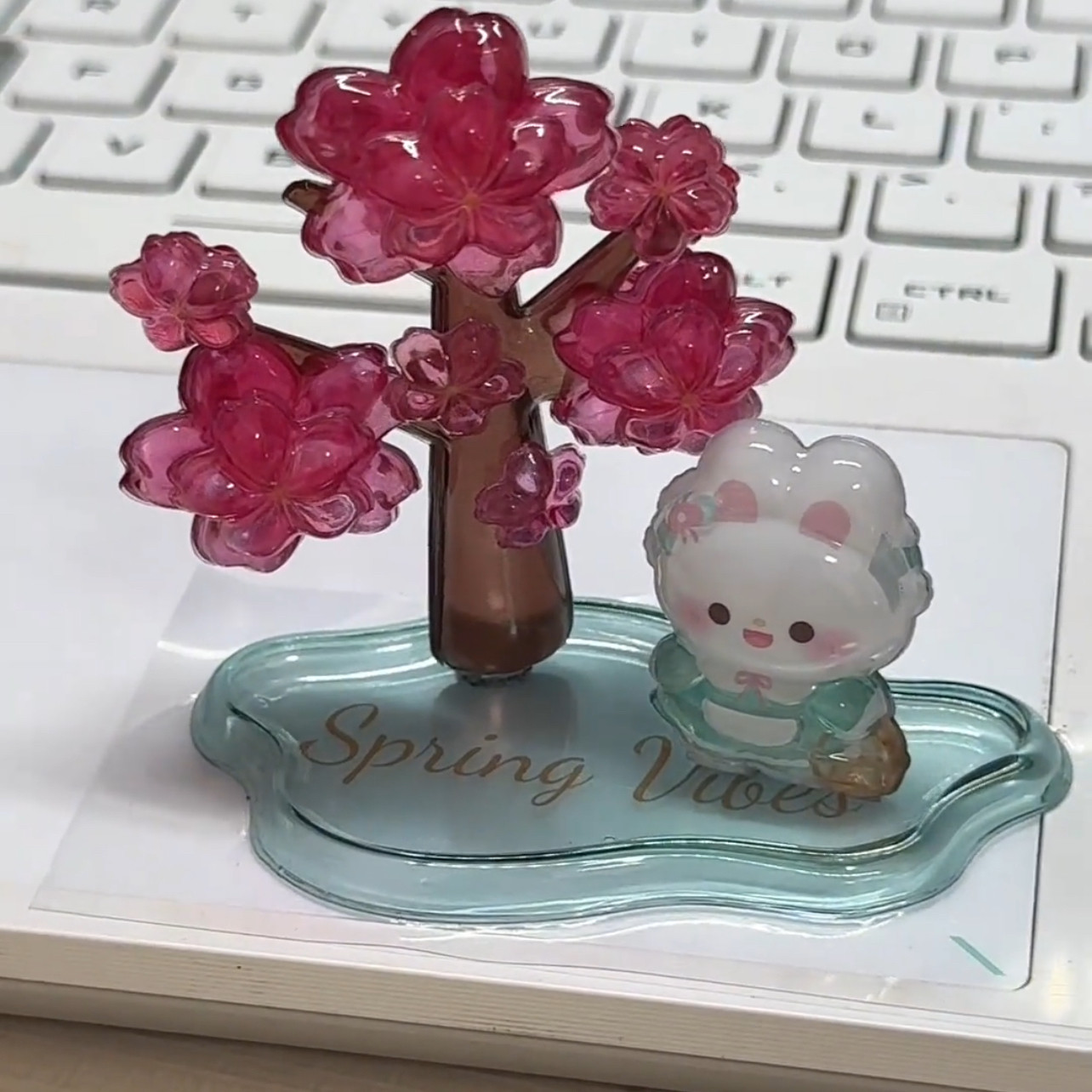 新款水晶浮雕贴叠叠乐摆件2026樱花树小兔子贴纸手工DIY立体玩具