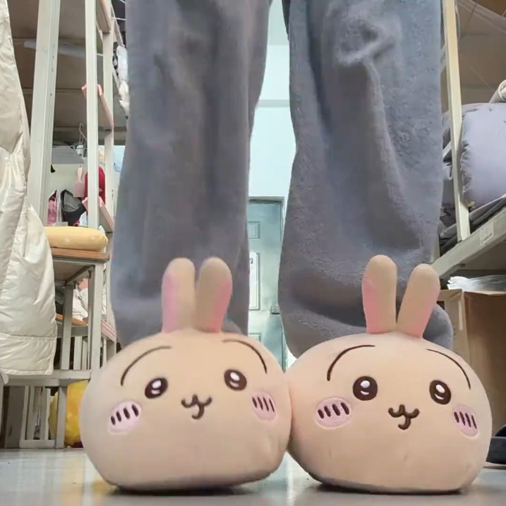 卡通兔子可爱毛绒拖鞋女冬季居家室内保暖卡通搞怪棉鞋男女同款