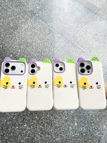 立体变脸猫咪苹果16手机壳iPhone17pro全包14/15plus卡通11/12/13