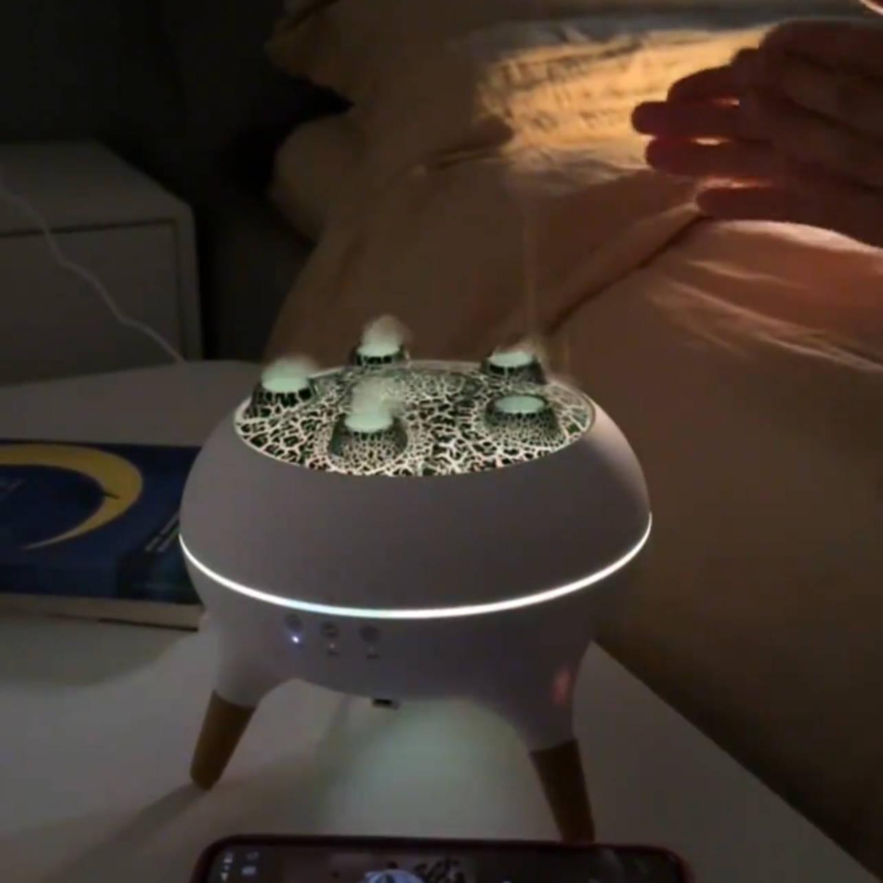 香薰机家用卧室静音桌面摆件新款水母造型加湿器创意氛围感吐烟圈