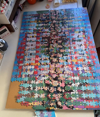 新款2025卡通拼图1000片蜡笔小新全家福减压益智玩具成人儿童