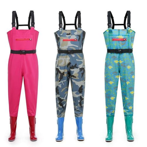 夏季玩水装备女士大童下水裤防水半身捕鱼玩水雨裤赶海养殖连体