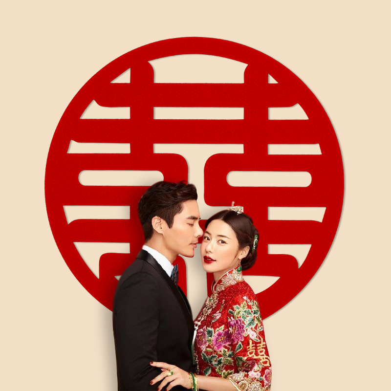 喜字结婚婚礼贴纸大号婚房装饰套装布置婚庆用品大全囍字房门墙贴