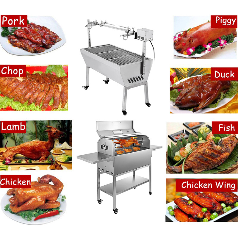 LQ-BBQ5C烤羊炉机40KG多功能烧烤炉电动户外烤架烤鸭鸡炉设备
