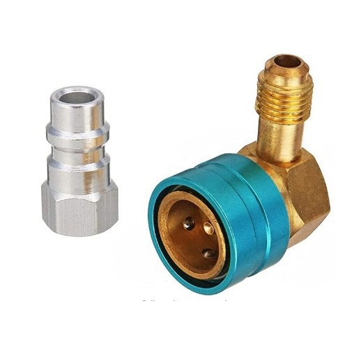 R1234YF低压快速接头转换R134a低压加氟加液口弯接头