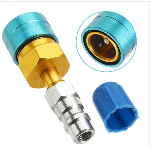 R1234YF低压快速接头转换R134a低压加氟加液口直接头