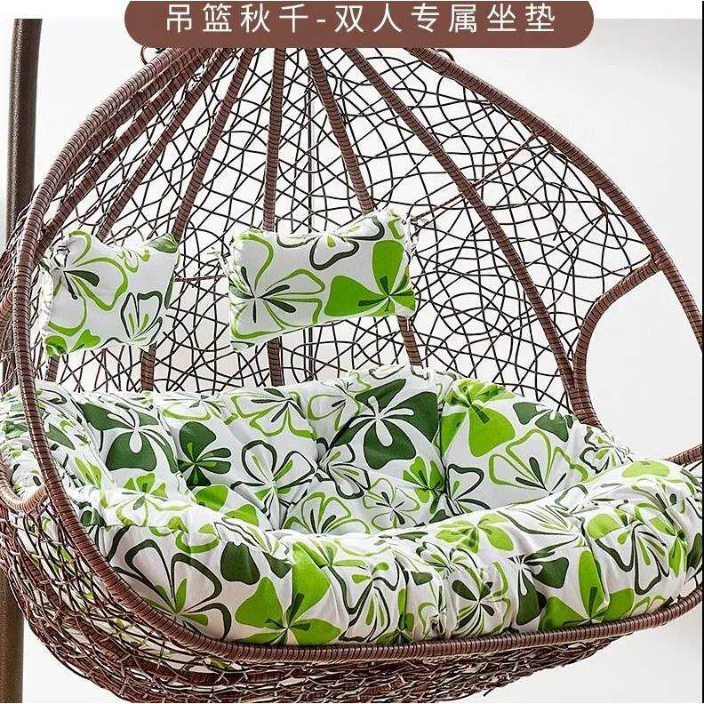 双人摇椅靠背换洗布套圆形摇篮吊篮靠垫四季垫子一体吊椅坐垫藤椅