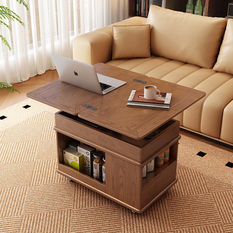 实木可移动边几升降茶几家用客厅沙发边柜子小推车带轮边几柜