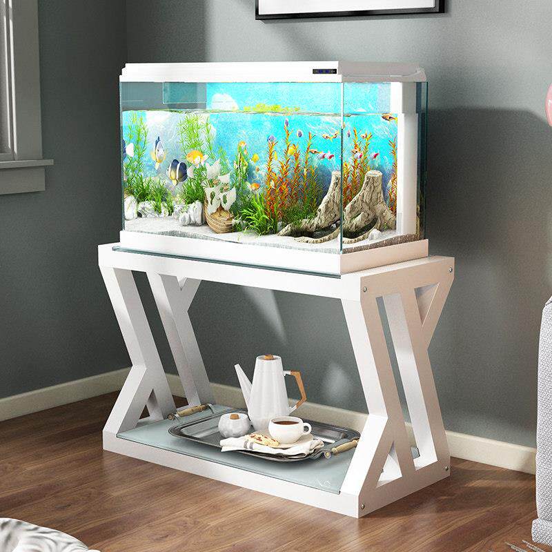 鱼缸柜金属鱼缸架子鱼缸桌钢木鱼缸底座鱼缸底架铁艺鱼缸置物架子