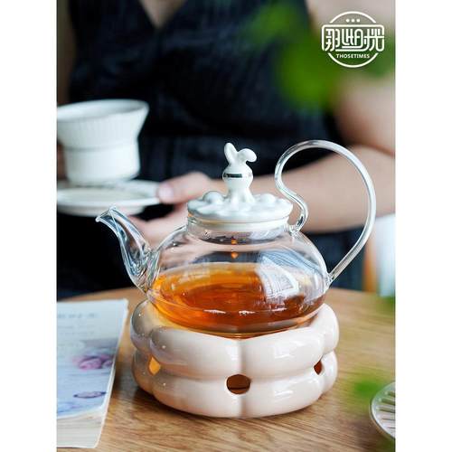 花茶壶茶杯子陶瓷玻璃加热底座泡茶壶咪咪兔语英式下午花茶具套装