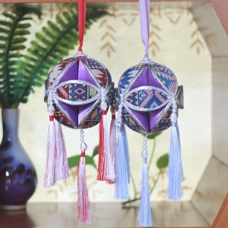 广西绣球挂件三月三壮族手工艺品吉祥礼物礼品成品壮锦绣球可定制图片