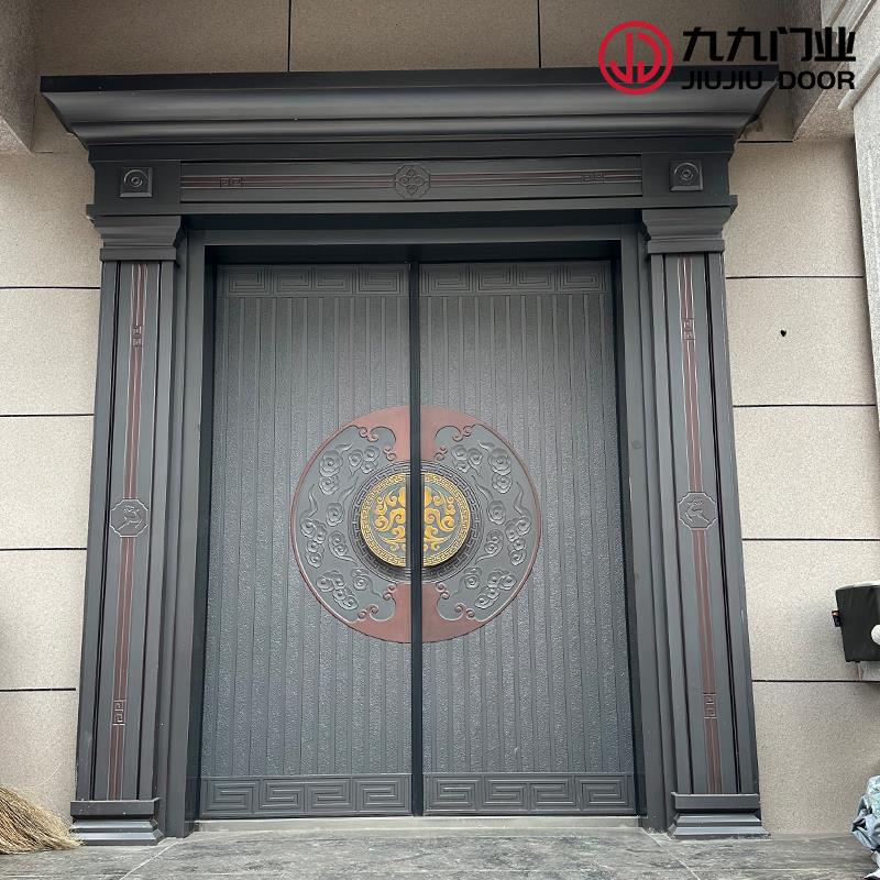 精雕铸铝门别墅大门农村自建房双门家用对开 门庭院大门户外大门