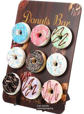 跨界木制甜甜圈布置展示架DIY道具支撑板墙圣诞木板支撑展示