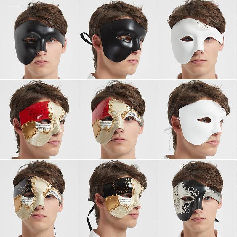 RJD龙年装扮年会妆舞会男假面半化面脸成人歌古剧魅影复王子独眼