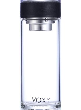 单层水玻璃杯大容量杯子24284家用便携透明带盖过滤茶泡男士杯隔