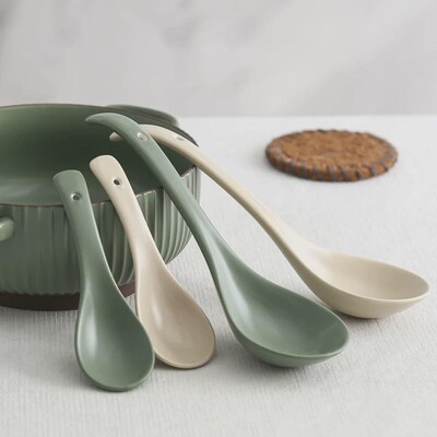 吃面勺长版17厘用默认D9BJ吃面勺子汤陶亚加光创意匙面瓷馆大号调