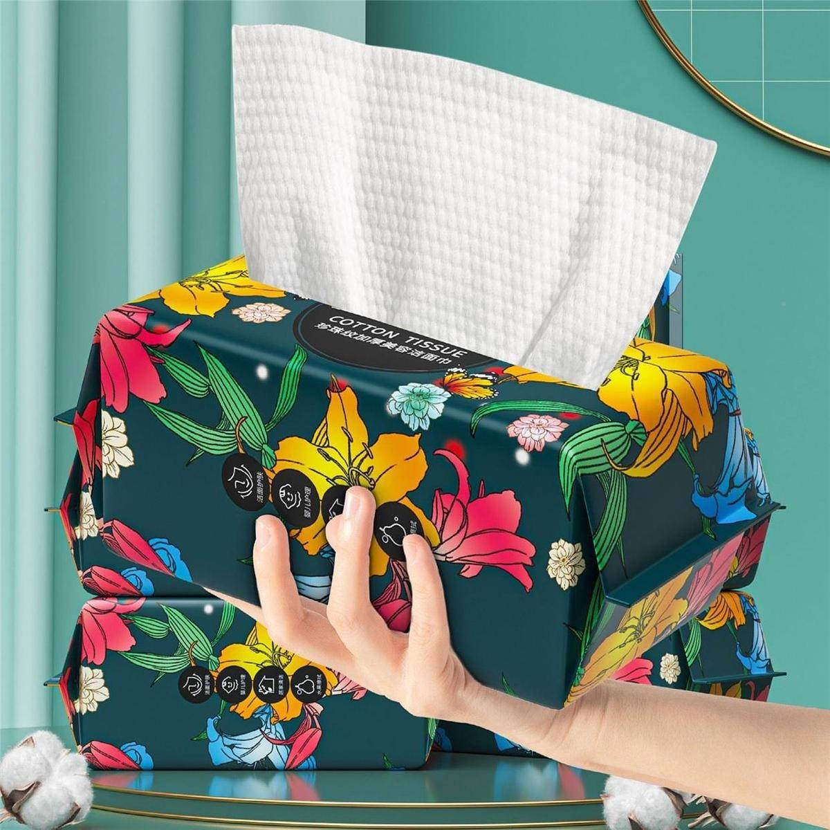 洗脸巾纯一性棉加厚抽取式棉柔默认60U5巾婴美儿面次巾容院擦脸卸