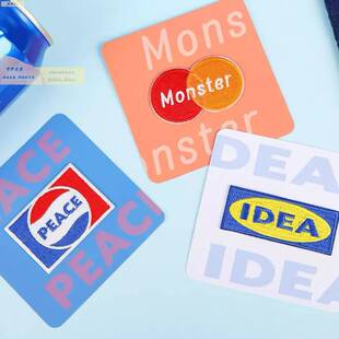 自粘布贴标新立异卡通手账包包装饰贴刺绣贴布免缝免熨破洞修补贴