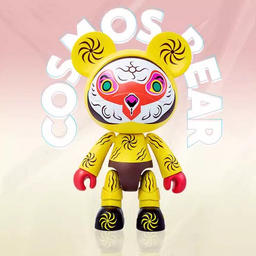 正品星际熊国潮脸谱艺术潮玩摆件孙悟空张飞关羽二郎神官方