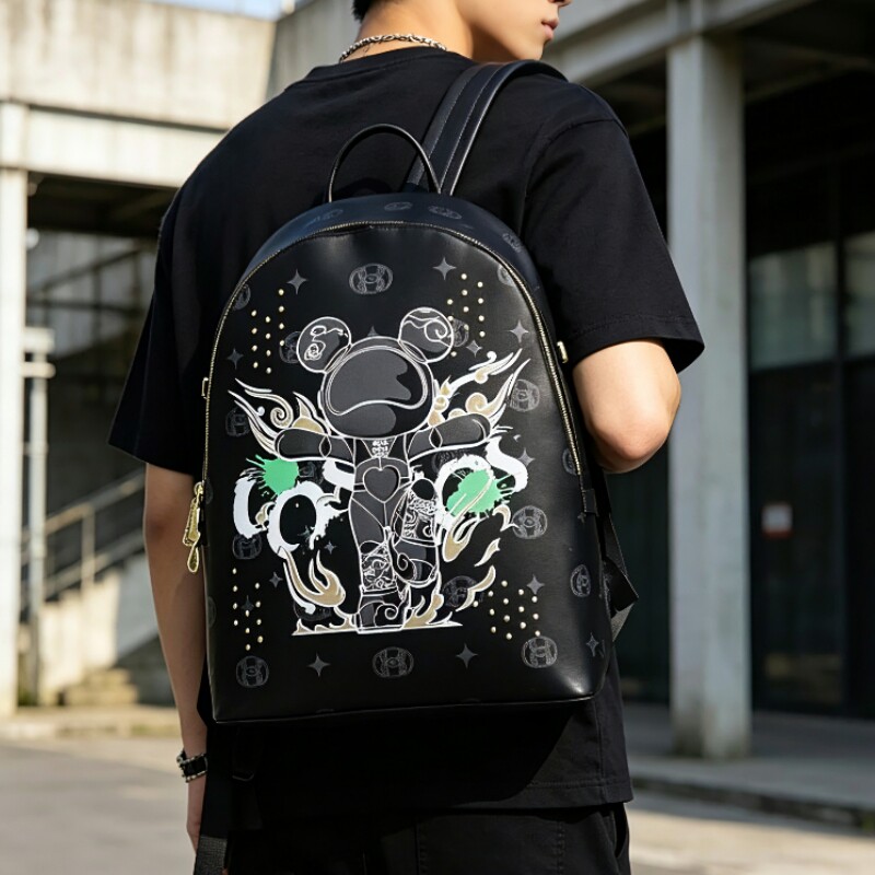 【新品】星际熊正品新款背包男女通用休闲潮流双肩包功夫小熊包包