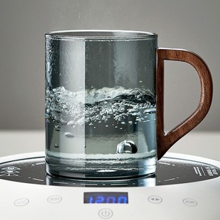 创意高硼硅玻璃简约茶水分离泡茶杯木把带M盖高档办公过滤茶水杯