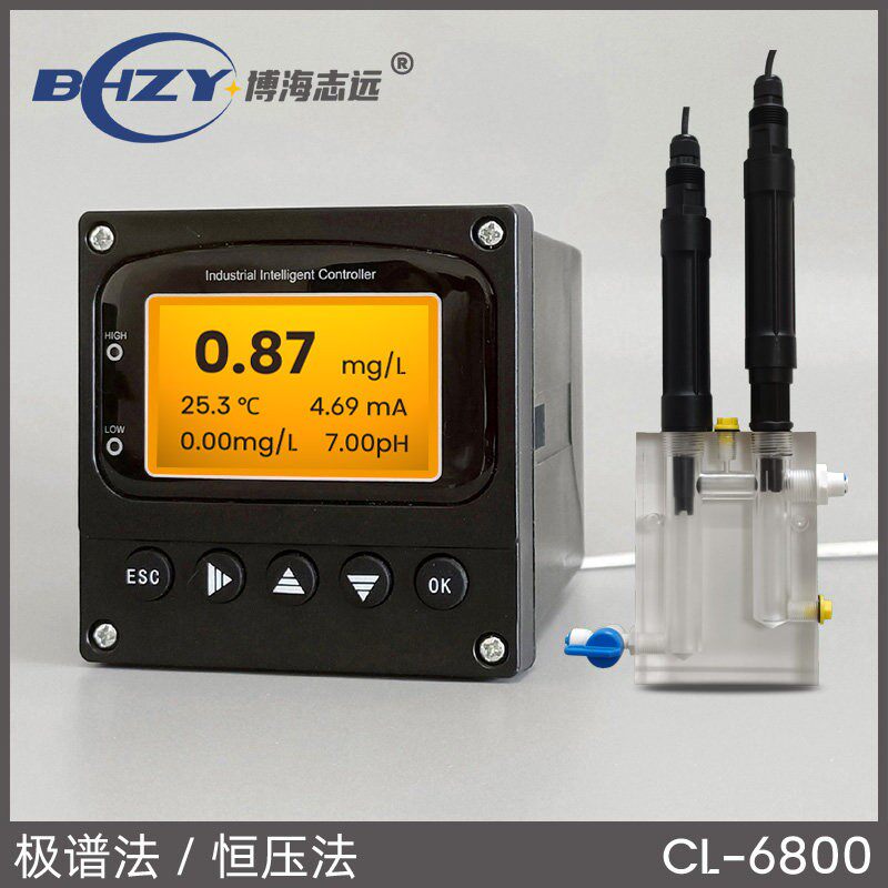 工业在线余氯仪恒电压余氯传感器游泳池自来水厂极谱法余氯测试仪