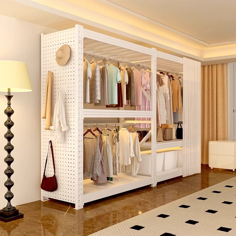 货架衣柜开放式衣架置物架带遮挡帘收纳加厚多层出租屋简易衣帽架,智能设备,其他智能配件,淘宝优惠券,粉丝福利购,淘宝优惠卷