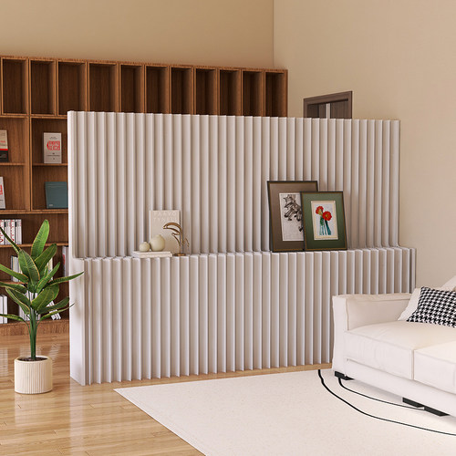 置物屏风牛皮纸隔断风琴式屏风