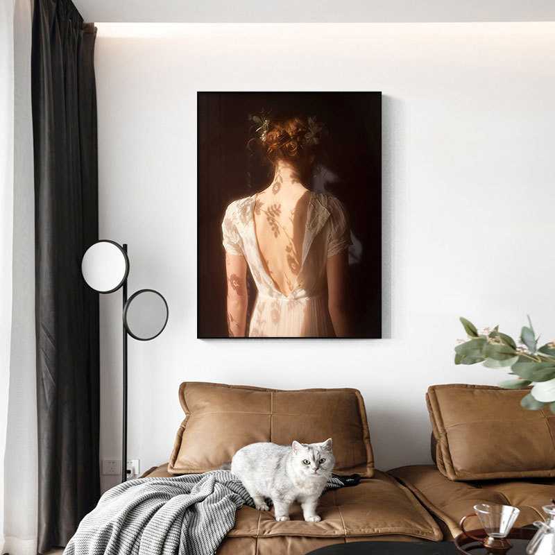 现代文艺店玄关装饰画工作室时尚挂画卧室餐厅书房人物艺术落地画图片