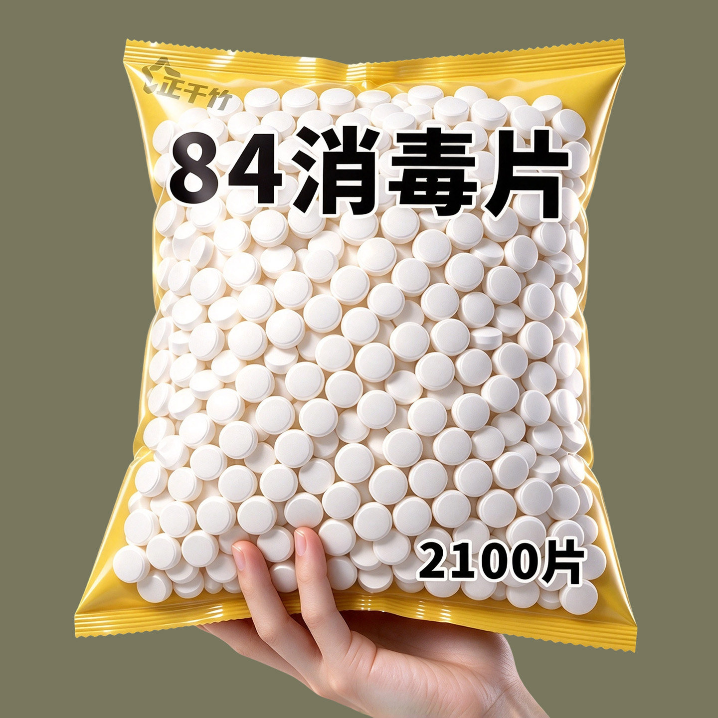 84消毒液泡腾片2100片含氯衣物漂白家用地板室内宠物杀菌消毒片