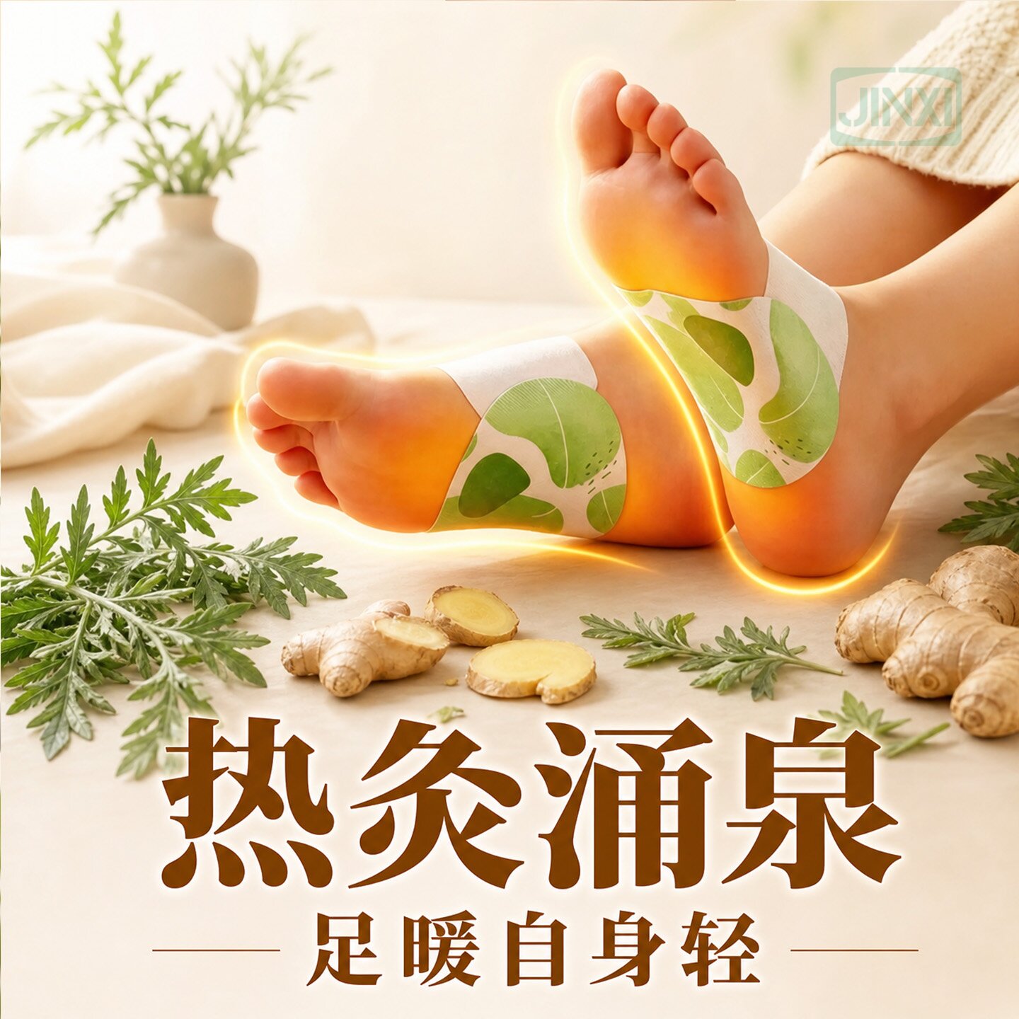 艾草蒸汽暖足贴热敷发热