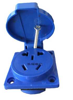 IP54高盖充电桩插座防雨插座多功能5孔10A成套SCHUKO防水电源插座