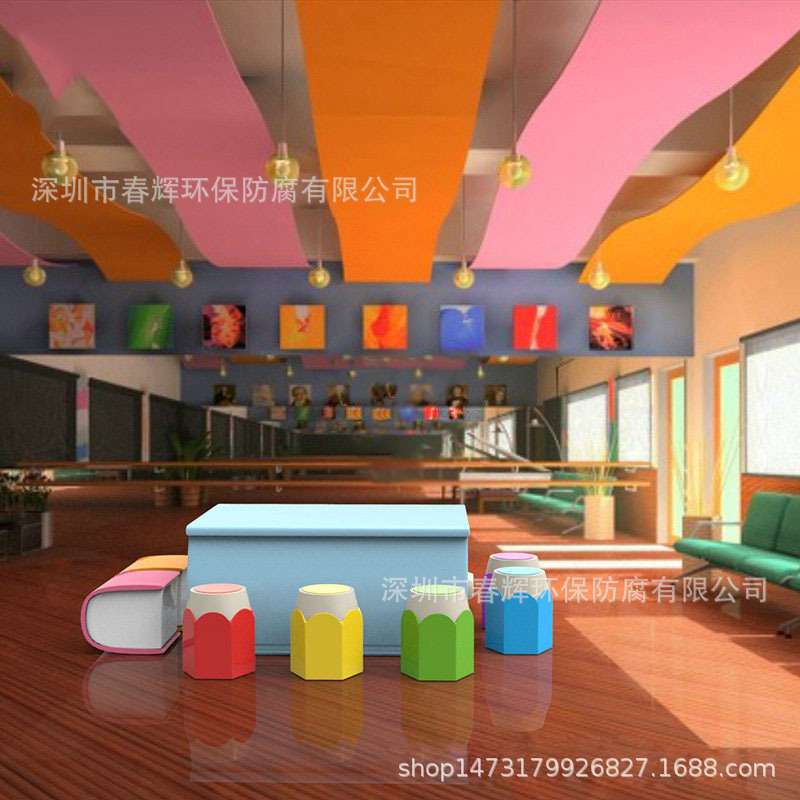 玻璃钢创意座椅铅笔造型商场酒店学校幼儿园摆件游乐场休息坐凳