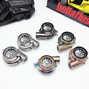 Led灯电动涡轮钥匙扣带声音钥匙链增压汽车改装挂件Hellaflush