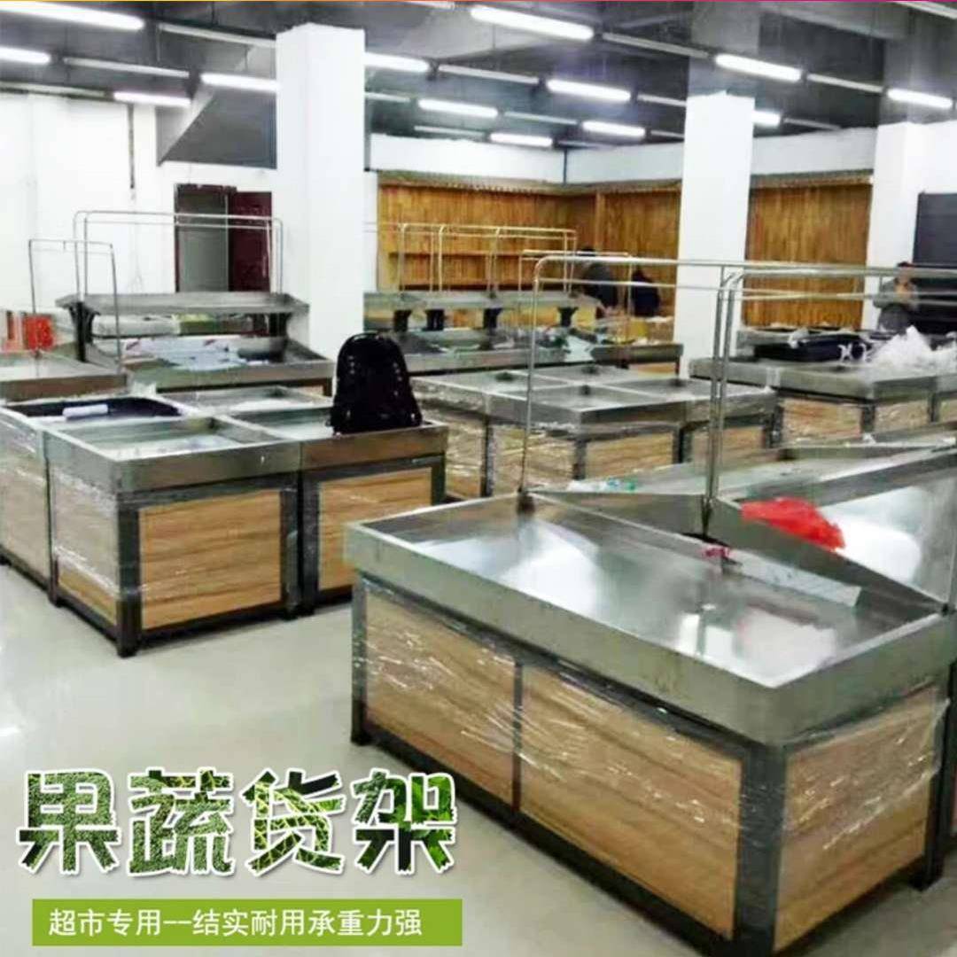 家钢OTE木超市水果架示架多厂功能蔬菜架子蔬展菜架双层水果货架