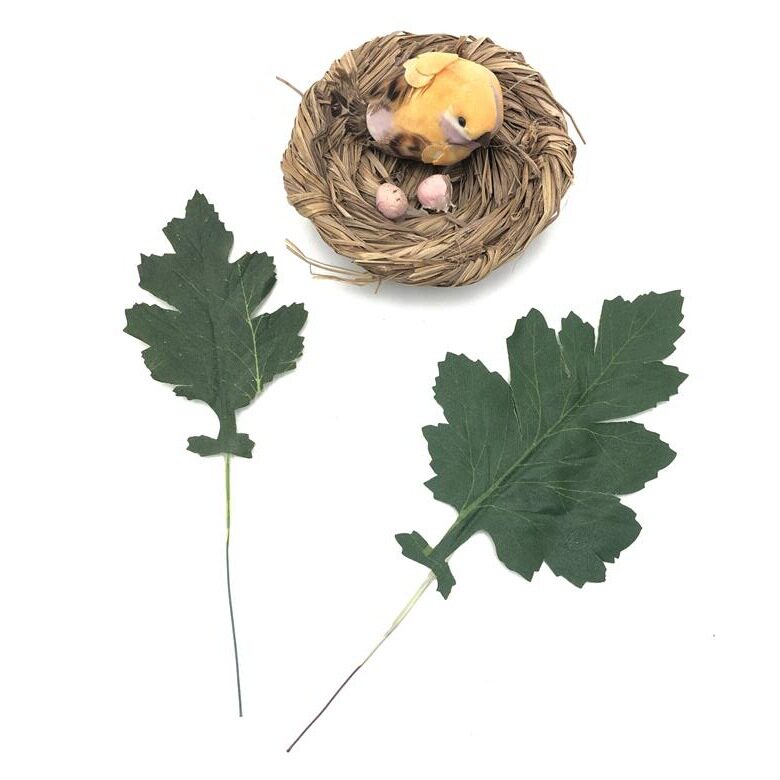 仿真菊花叶带铁丝插套管圣诞装饰
