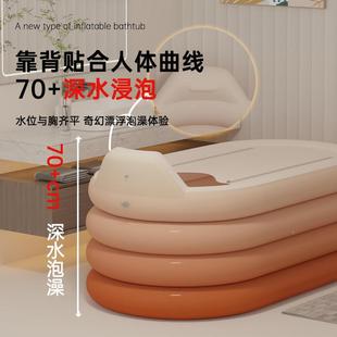 充气浴桶便款 跨境成人免706安冰浴桶装 携熏蒸缸家用全身浴折叠泡