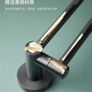 轻用奢427全铜加卫厚毛巾杆家浴室生间架可旋转毛巾极简浴巾架免