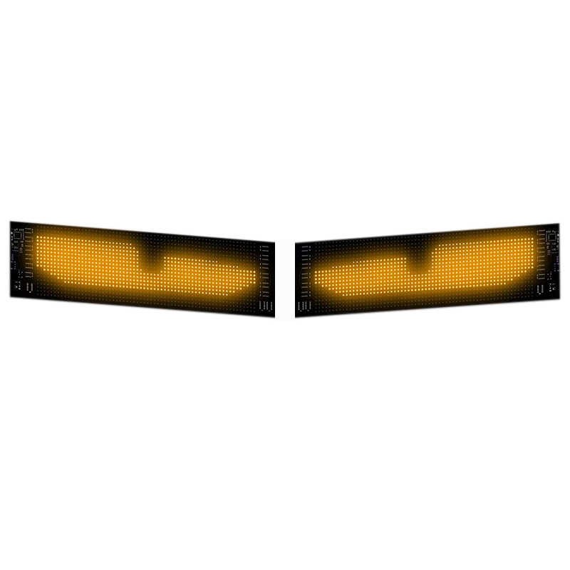 大货车恶魔之眼汽车灯货车挂车玻璃led灯柔性显示屏全彩智能车贴