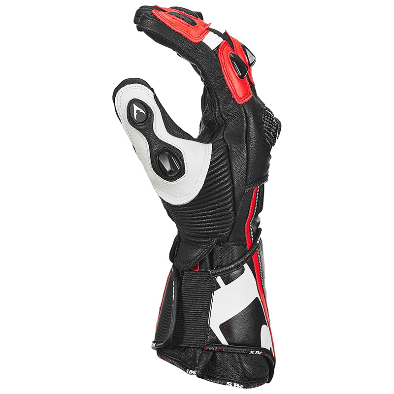 SBK摩托车竞技手套碳纤维长款防护骑士手套机车赛车防摔骑行触屏