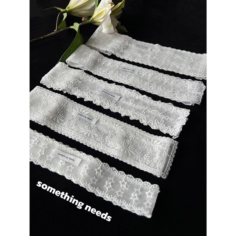 郑佰万 法式蕾丝细窄长条丝巾女春夏百搭围脖装饰气质飘带颈带韩