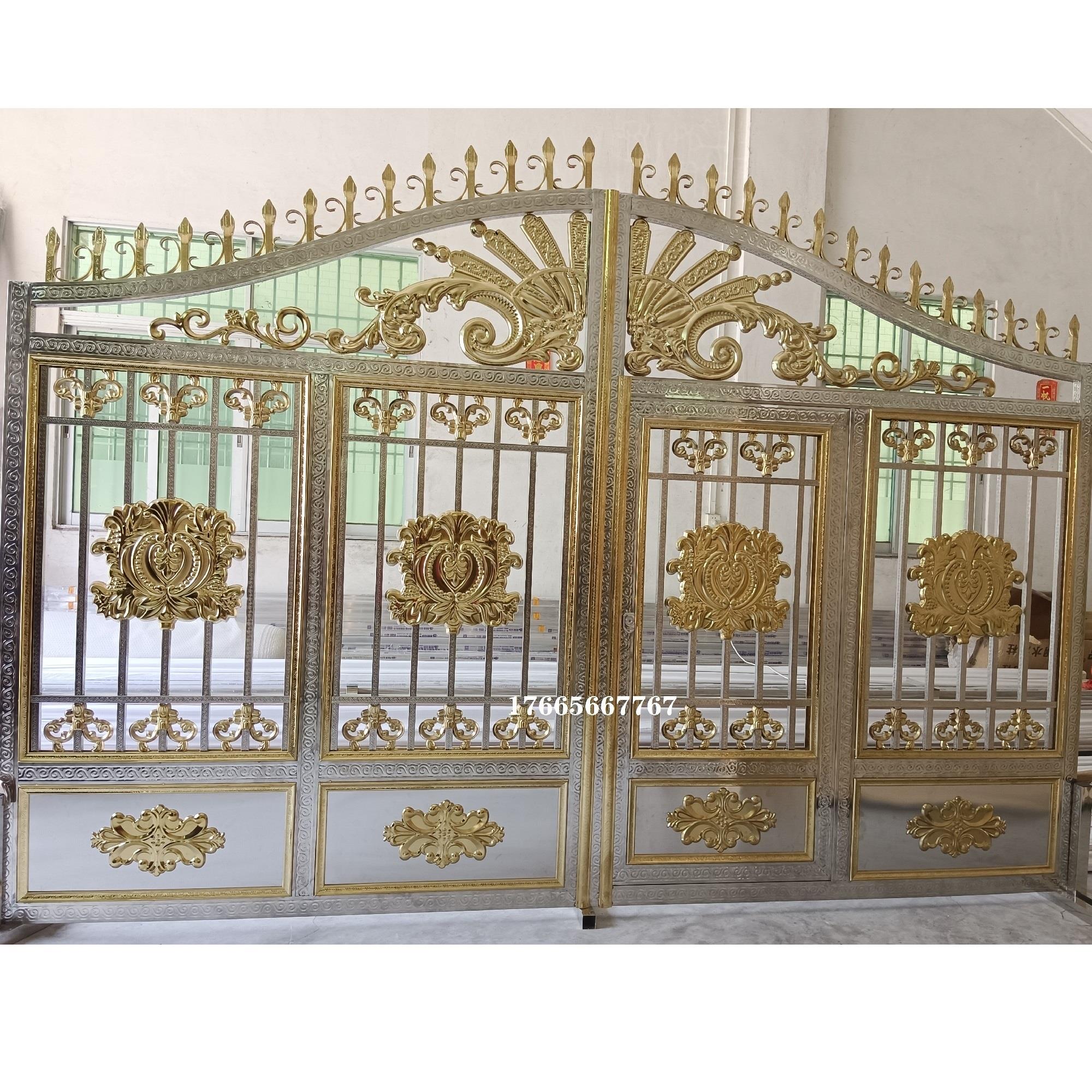 正宗304不锈钢庭院门农村自建房院子门别墅双开门新款不锈钢大门